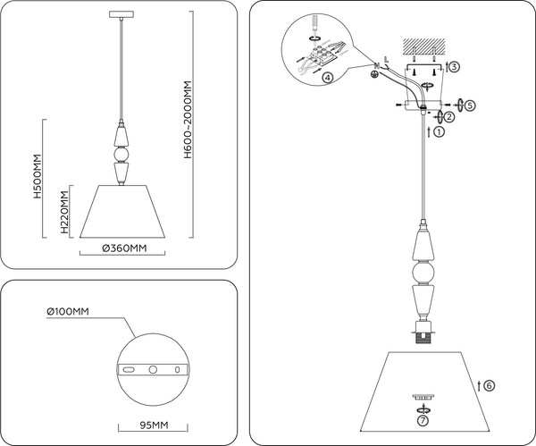 Изображение товара Потолочный светильник Ambrella LH75250 SN/FR (сатин никель/белый матовый)