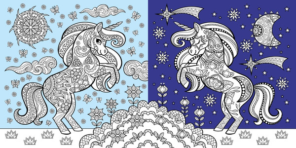 Изображение товара Раскраска-антистресс Махаон Единороги, мягкая обложка (Митяева Светлана)