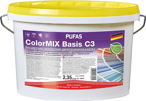 Изображение товара Краска Pufas СolorMix Basis C3 (2.35л)