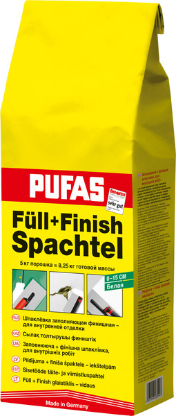 Изображение товара Шпатлевка Pufas Full+Finish заполняющая финишная (5кг)