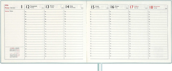 Изображение товара Еженедельник Escalada Джут 2026 / 70345 (64л, мятный)