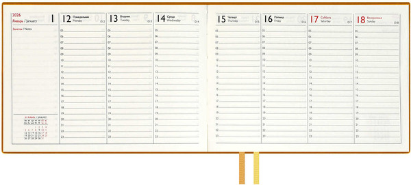 Изображение товара Еженедельник Escalada Джут 2026 / 70346 (64л, горчичный)