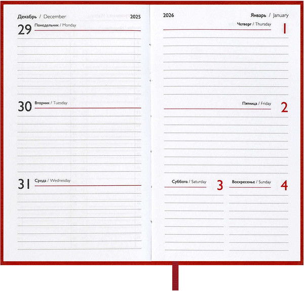 Изображение товара Еженедельник Escalada Лозанж 2026 / 70357 (64л, красный)