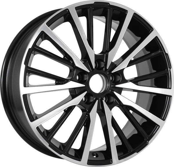 Изображение товара Литой диск KDW KD1740 17x7" 5x114.3мм DIA 54.1мм ET 50мм (Black Front Polished)