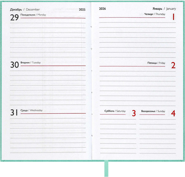 Изображение товара Еженедельник Escalada Лозанж 2026 / 70362 (64л, мятный)