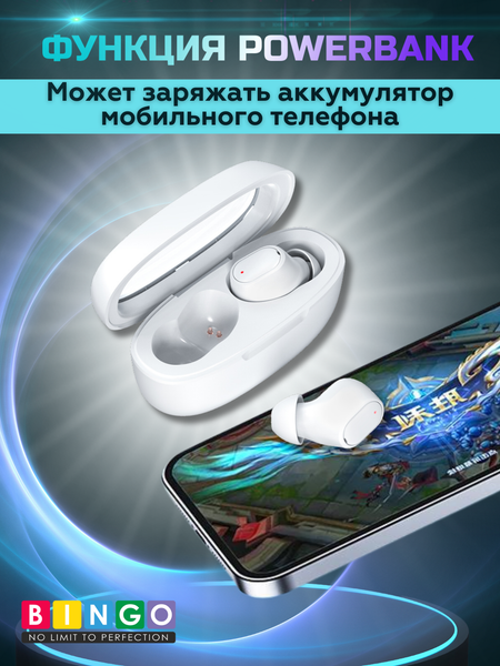 Изображение товара Беспроводные наушники Bingo K90 (белый)