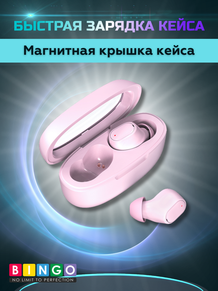 Изображение товара Беспроводные наушники Bingo K90 (розовый)