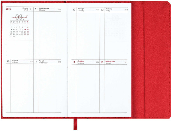 Изображение товара Еженедельник Escalada Кассандра 2026 / 70351 (64л, красный)