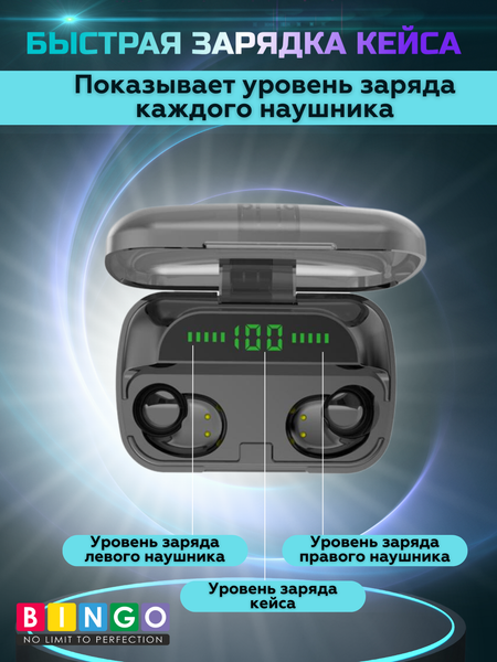 Изображение товара Беспроводные наушники Bingo M5 (черный)