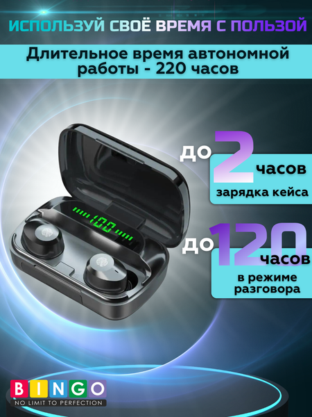 Изображение товара Беспроводные наушники Bingo M5 (черный)