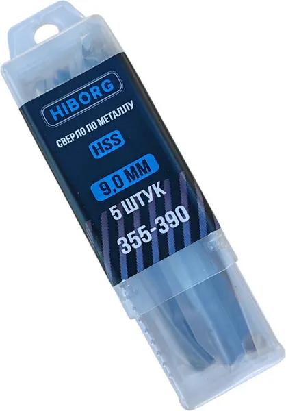 Изображение товара Набор сверл Hiborg HSS 9мм Y-355-390 (5шт)