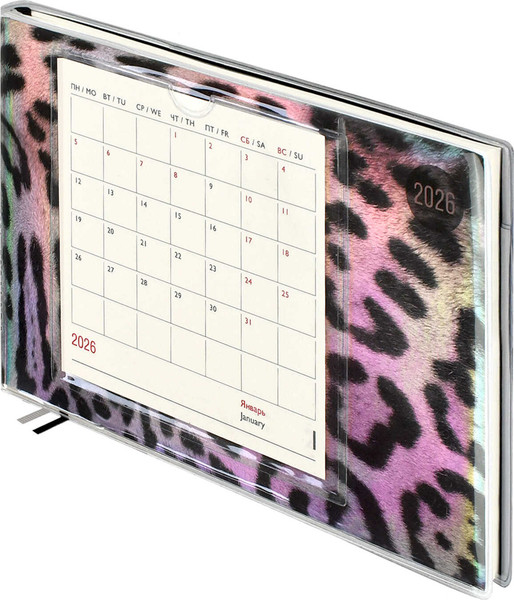 Изображение товара Еженедельник Escalada Леопард 2026 / 70348 (64л, серый)