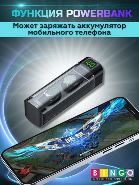 Изображение товара Беспроводные наушники Bingo BQ60 (черный)
