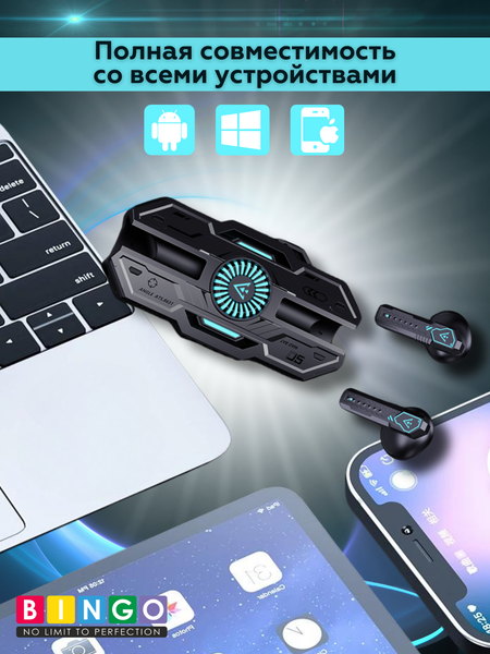 Изображение товара Беспроводные наушники Bingo VT-G20 (черный)