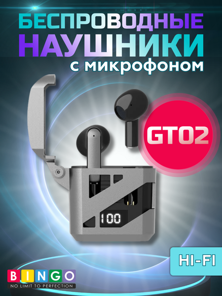 Изображение товара Беспроводные наушники Bingo GT02 (черный)
