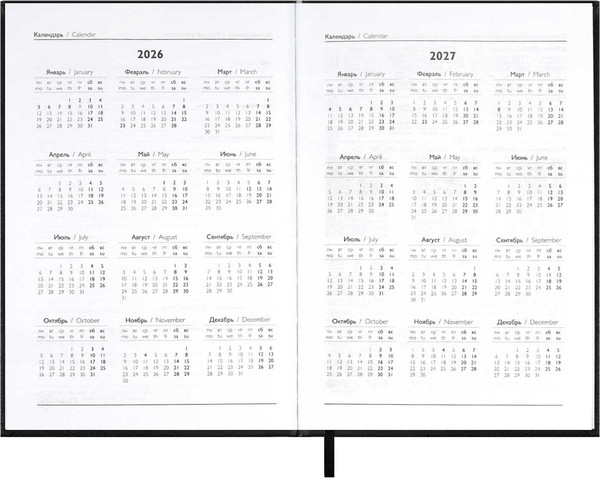 Изображение товара Ежедневник Escalada Наппа 2026 / 70283 (176л, черный)
