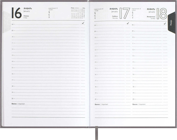 Изображение товара Ежедневник Escalada Наппа 2026 / 70288 (176л, серый)