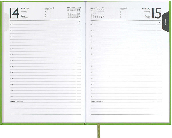 Изображение товара Ежедневник Escalada Наппа 2026 / 70290 (176л, салатовый)