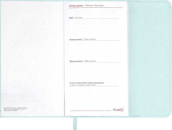 Изображение товара Еженедельник Escalada Бьянчини 2026 / 70354 (64л, мятный)