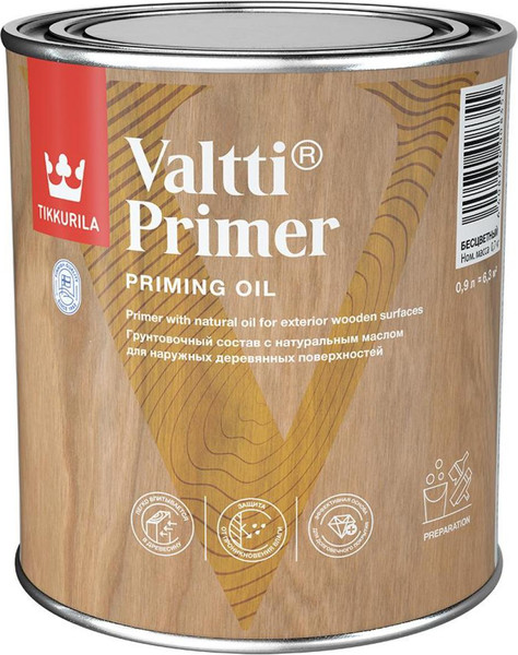 Изображение товара Антисептик для древесины Tikkurila Valtti Primer (900мл, бесцветный)