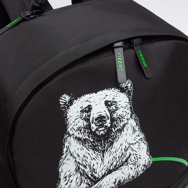 Изображение товара Рюкзак Grizzly RQL-614-1 (черный/салатовый)