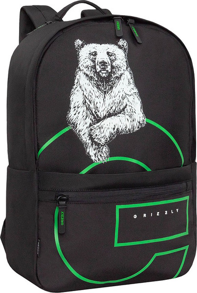 Изображение товара Рюкзак Grizzly RQL-614-1 (черный/салатовый)