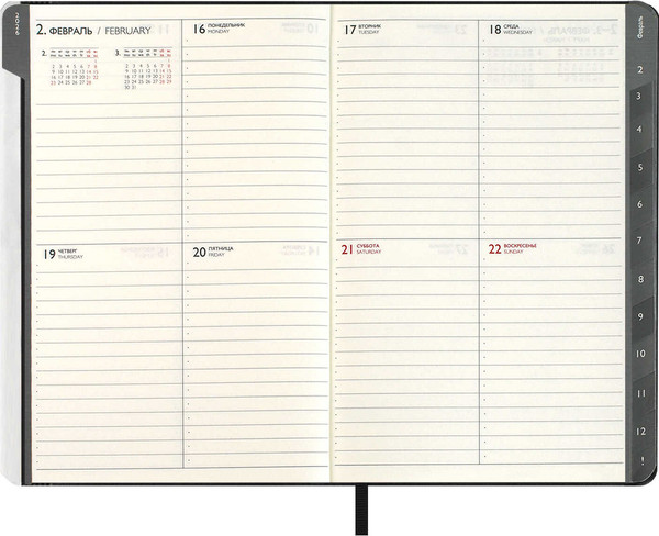 Изображение товара Еженедельник Escalada Буйвол 2026 / 70334 (80л, черный)