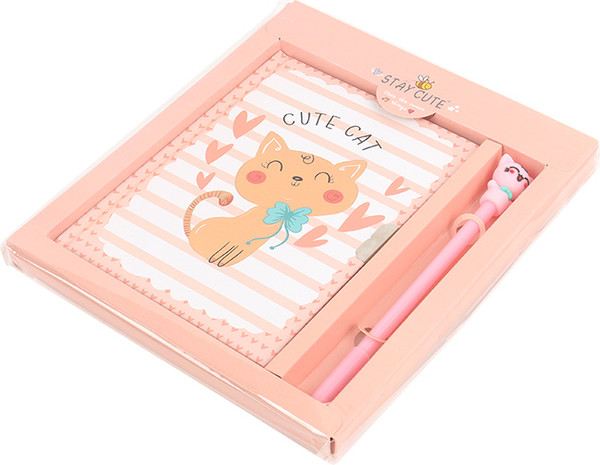 Изображение товара Записная книжка Darvish Милые котики. С ручкой / DV-14624B (50л, оранжевый)