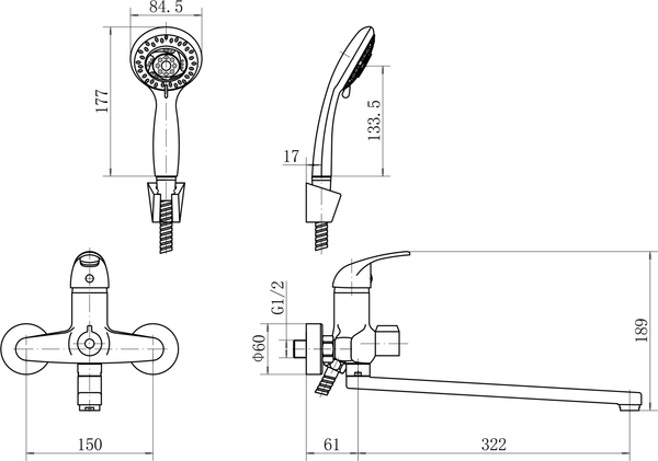 Изображение товара Смеситель Fashun A2215N