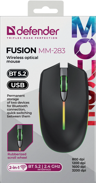 Изображение товара Мышь Defender Fusion MM-283 / 52283 (черный)