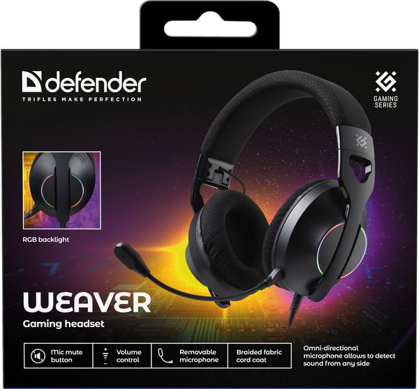 Изображение товара Наушники-гарнитура Defender Weaver / 62540 (черный)