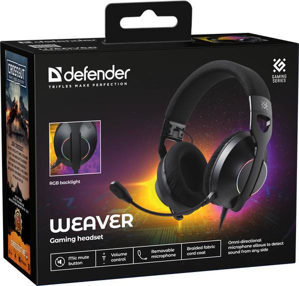 Изображение товара Наушники-гарнитура Defender Weaver / 62540 (черный)