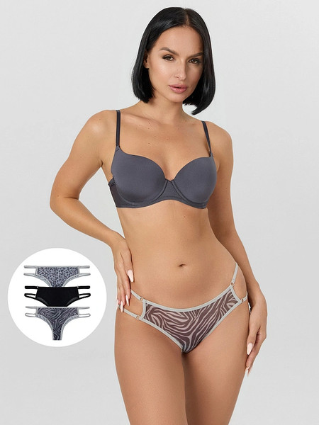 Изображение товара Комплект женских трусов Mark Formelle 412438-3 (р.102, зебра на сером)