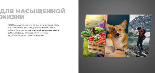 Изображение товара Сушилка для овощей и фруктов Redmond FD1106 (черный/сталь)