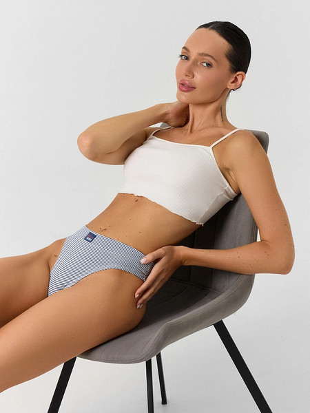 Изображение товара Комплект женских трусов Mark Formelle 412542-3 (р.98, полосочка на молочном/декор)