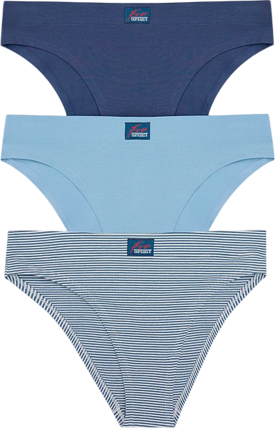 Изображение товара Комплект женских трусов Mark Formelle 412542-3 (р.98, полосочка на молочном/декор)