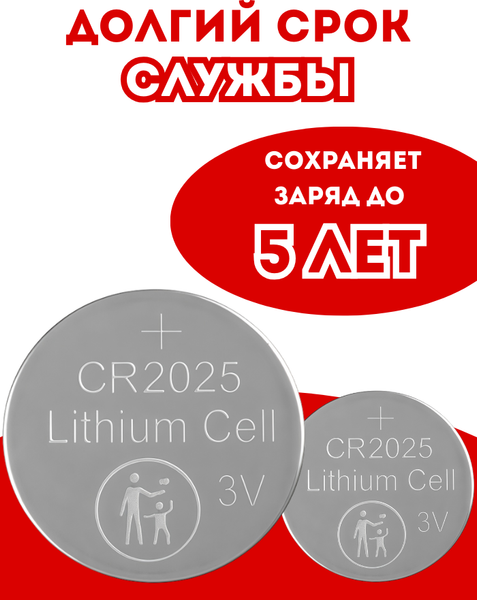 Изображение товара Комплект батареек Fibonacci CR2025/5B / FB-2025-5B (5шт)