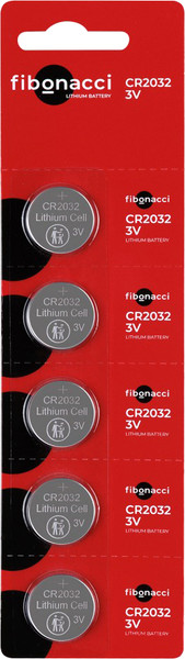 Изображение товара Комплект батареек Fibonacci CR2032/5B / FB-2032-5B (5шт)