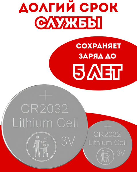 Изображение товара Комплект батареек Fibonacci CR2032/5B / FB-2032-5B (5шт)