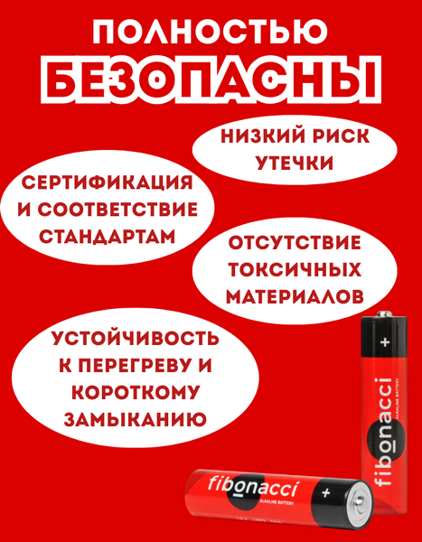 Изображение товара Комплект батареек Fibonacci АА LR6/2B / FB-LR6-BL2 (2шт)