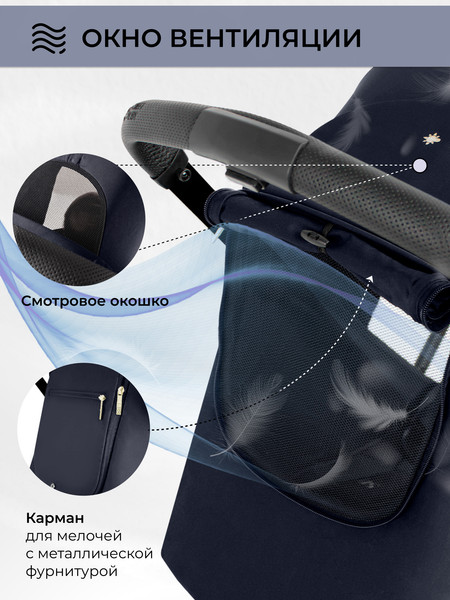 Изображение товара Детская прогулочная коляска Sweet Baby Aura / 427236 (темно-синий)