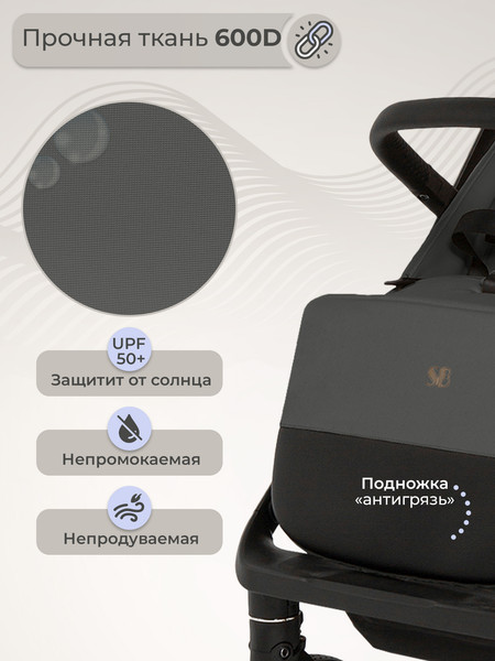Изображение товара Детская прогулочная коляска Sweet Baby Aura Plus (темно-серый)