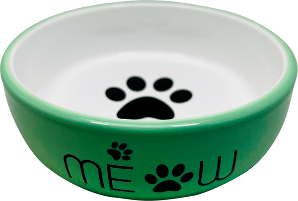 Изображение товара Миска для животных №1 С лапкой кошки / МКР2103 (320мл, зеленый)