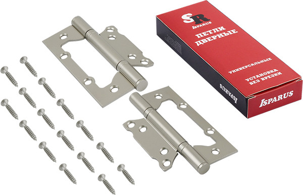 Изображение товара Комплект петель дверных Нора-М Isparus 800-5 FHP 125x74x2.6 накладная (жемчуг, без колп.)