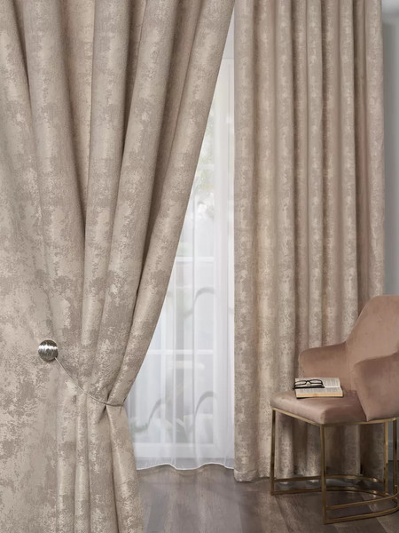 Изображение товара Комплект штор Mio Tesoro Мрамор 200x270 (2шт, бежевый)