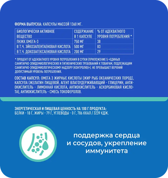 Изображение товара Жирные кислоты Biodoc Omega 3 Ultramax (30 капсул)