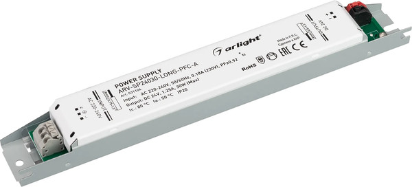 Изображение товара Блок питания для светильника Arlight ARV-SP24030-LONG-PFC-A / 031104