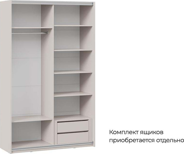 Изображение товара Шкаф-купе ТриЯ Оскар Тиффани Т2 1400 / 282734 (серебристый/кашемир/кашемир матовый)