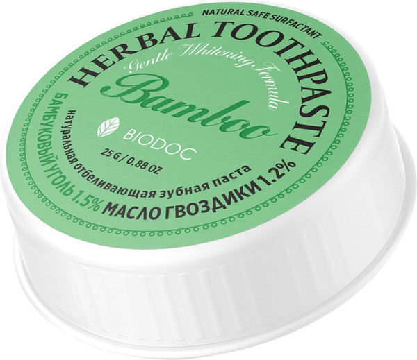 Изображение товара Зубная паста Biodoc Herbal Toothpaste Bamboo Charcoal (25г)