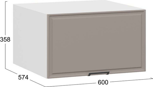 Изображение товара Шкаф под вытяжку ТриЯ Белладжио 1В6ГП с одной откидной дверью (белый/софт капучино)